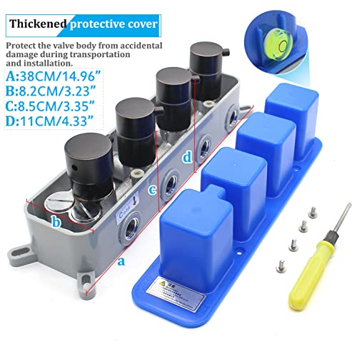 Modern Thermostatic 4 Handles Shower Diverter Valve, Concealed Brass 3 Outlets Mixer Mixing Shower Valve Rough-In Faucet Valve Kit Can Control Flow, Oil-Rubbed Bronze Finish #TOP3