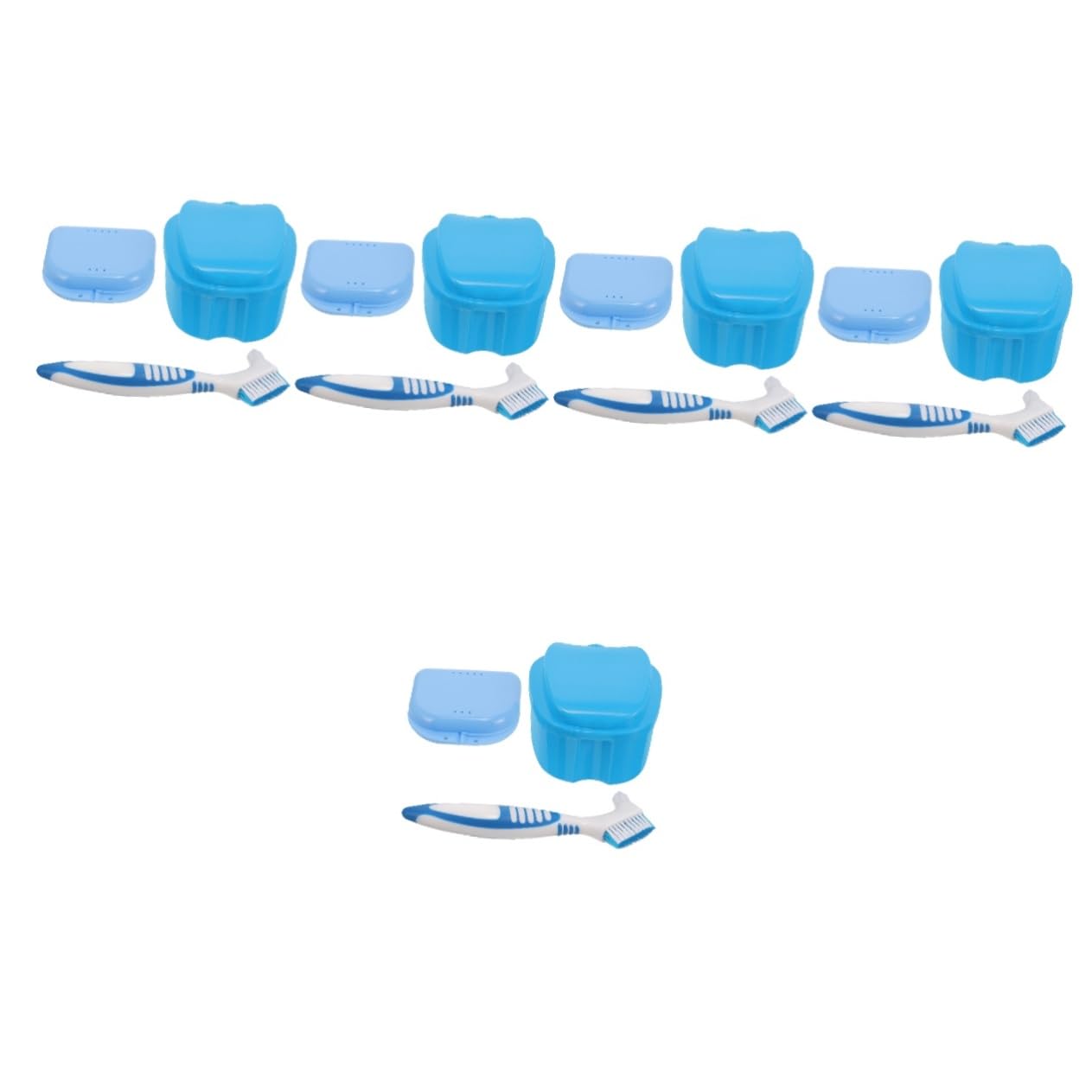 CALLARON 5 Ensembles Coffret Prothese Pour Récipient Affaire De Ménage Étui à Dentier Multi-usage Accessoire De Dentier Faux Conteneur Plastique
