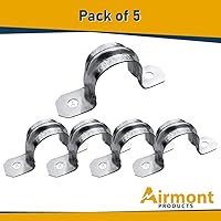 Vista 3 de Paquete de 5 correas de conducto EMT de dos orificios de 1 pulgada, varillas reforzadas, abrazadera de tubo de acero galvanizado resistente