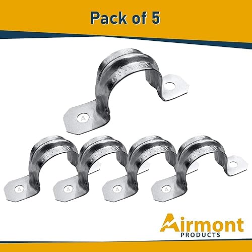 Miniatura 3 de Paquete de 5 correas de conducto EMT de dos orificios de 1 pulgada, varillas reforzadas, abrazadera de tubo de acero galvanizado resistente