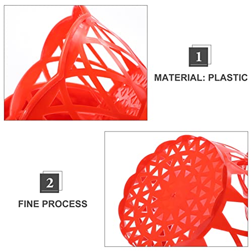 Cabilock Red Plastic Fruit Basket, 12Pcs, 150 oz