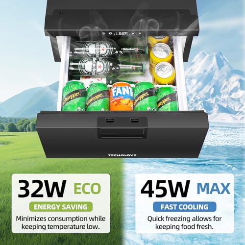 12 Volt Drawer Refrigerator 33QT?32L?12V RV Fridge Freezer,(-4?-68?) Portable Refrigerator,Car Cooler for Travel Car Fridge Freezer, Travel Camping Road Trips Tailgating, Truck Van SUV 12/24V DC