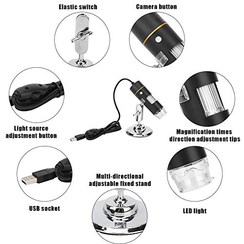 Image of CHICIRIS Microscope, 1000X PCB Magnifier Digital Microscope, 300,000 Pixels for Kids Students(30w)
