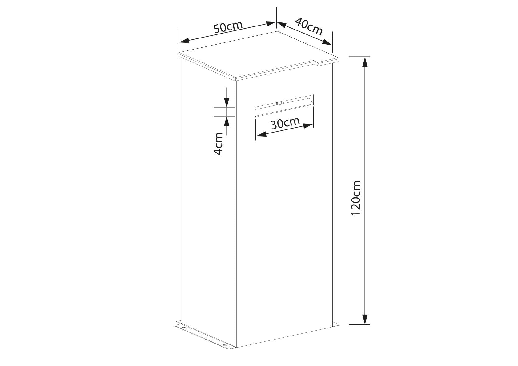Briefkasten, Design Standbriefkasten und Paketbriefkasten Knox aus Cortenstahl - Bravios