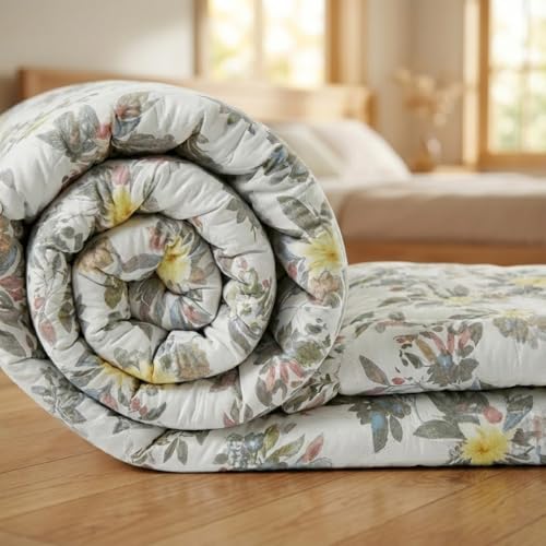 Image of BENAVJI Double Bed Comforter | Reversible Microfiber AC Quilt, Floral Print