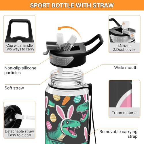 Botella para niños con dinosaurio de Pascua ideal como regalo portátil 5