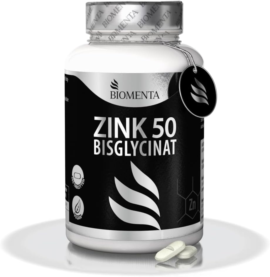 BIOMENTA Zink 50 mg hochdosiert, 365 vegane Tabletten