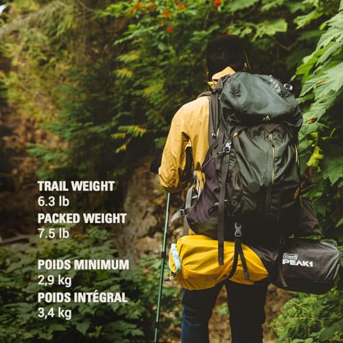 Image of Coleman PEAK1 Premium Waterproof Backpacking Tent with Rainfly & Footprint, Lightweight Camping Tent Withstands Winds up to 45 MPH, 1 /2 /3 /4 /6 Person Sizes