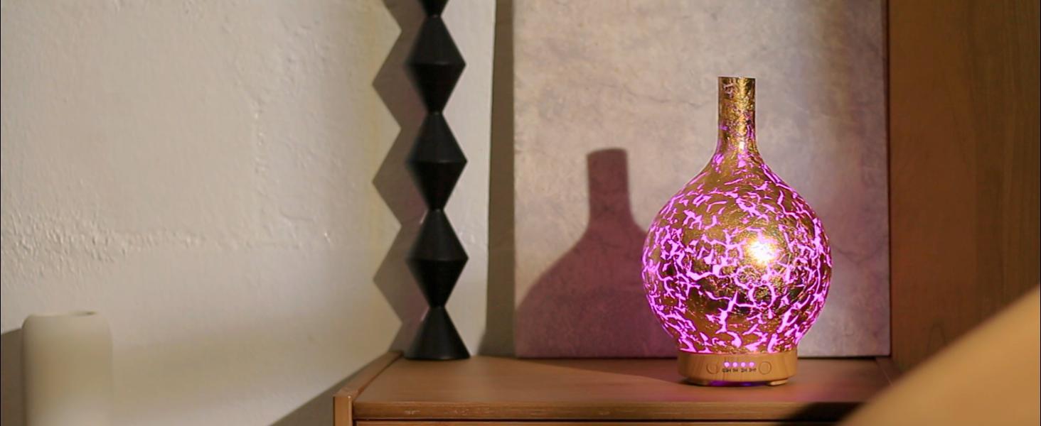 Diffusore Oli Essenziali Porseme In Vetro 280ml - Ultrasuoni, 7 LED Colorati, Timer, Senza BPA, Per Aromaterapia - Foto 2