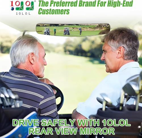 10L0L Golf Cart Folding Side Mirror and Panoramic Rear View Mirror Kit for EZGO, Club Car, Yamaha - Image 3