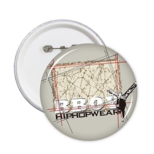 Badge rond Graffiti Street Culture avec épingle robuste et illustrations hip-hop vibrantes