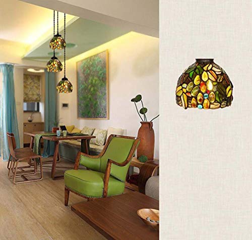 Lampe suspendue en vitrail pour balcon et restaurant cosy