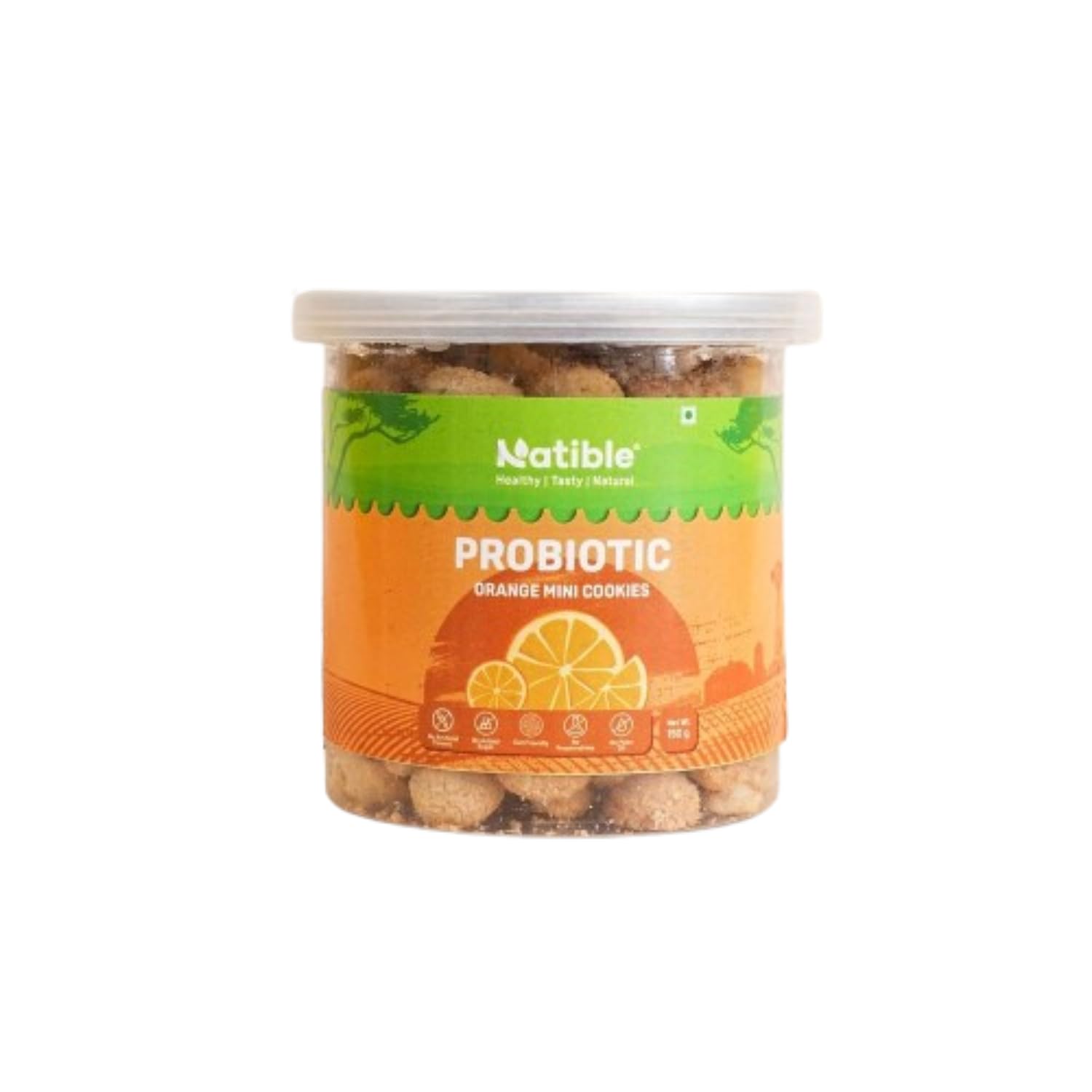Natible Probiotic Orange Mini Cookies, 150gms I Gut Friendly, Improves Digestion, No Refined Sugar, Made With Barley Flour, Low GI-image-23