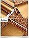 F&U Brushed Metal Look Wall Paper Film Vinyl Self Adhesive Backing Waterproof Metallic Gloss Shelf Liner Peel and Stick Wall Decal for Covering Counter Top Kitchen Cabinet (24 X 78.7 inch, Gold)