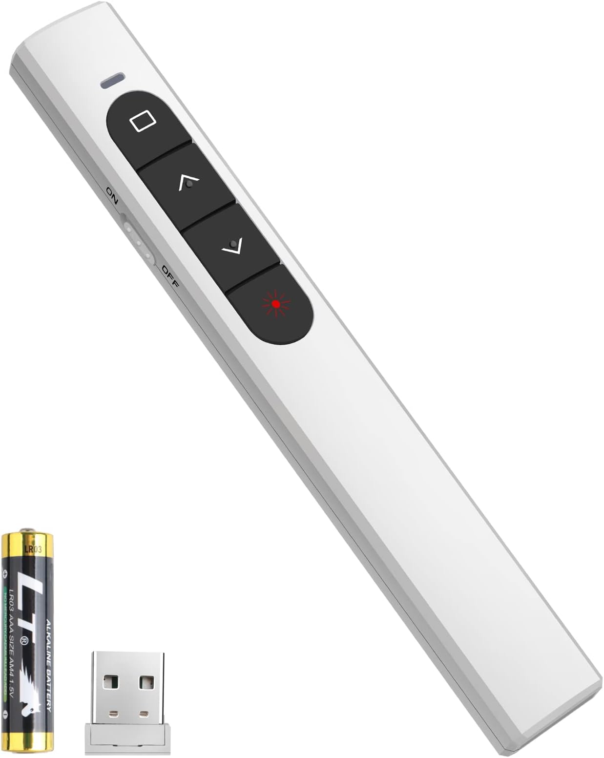 Presentation Clicker Wireless Presenter Remote with Hyperlink & Volume Remote Clicker for PowerPoint Office Classroom Presentation Remote Control Pointer Slide Advancer (Battery Included)