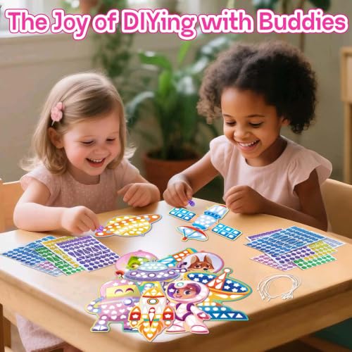 iGetooy 10 Sets DIY Mosaic Stickers for Kids, Space Art Craft Kit with 720+ Stickers, Travel Toys for Kids, Birthday Gifts for Girls and Boys 3-8 Year Olds - image 3