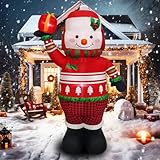 6FT Christmas Inflatable Snowman Decoration Blow Up Snow Man with Red Sweater & Presents Holiday Yard Decor Perfect for Outdoor Winter Lawn, Garden, or Porch Display Outside Décor