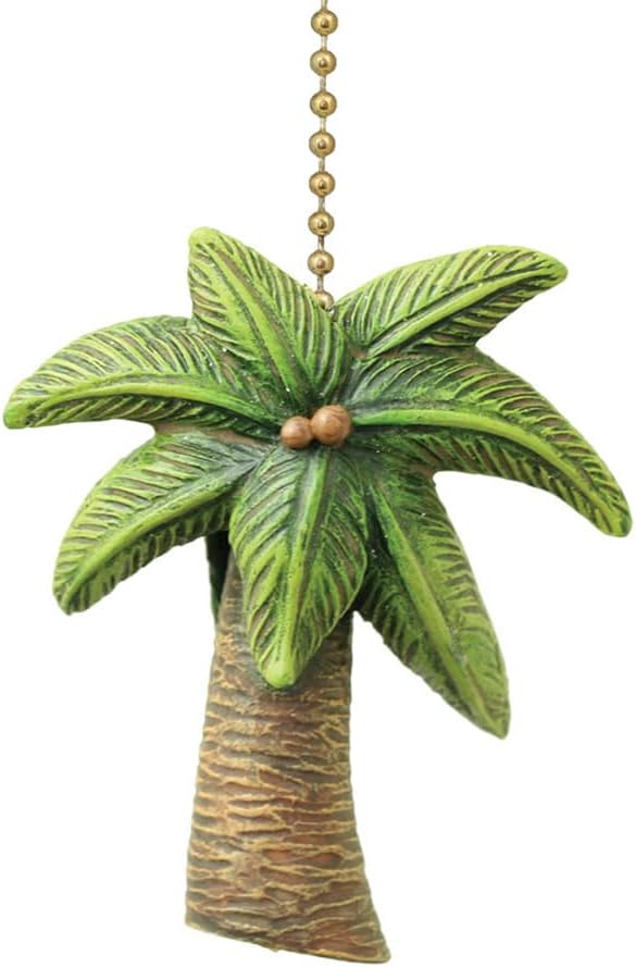 Clementine Design Tropical Palm Tree Ceiling Fan Pull Chain Light Nautical Beach Ocean Sea Life Decorative Extension