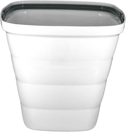 Glad Metro - Cubo de basura de plástico, 14 L, rectangular con anillo para bolsa, color blanco