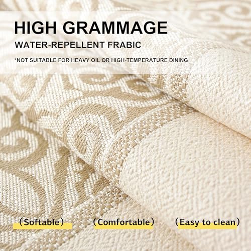 Linen Tablecloths for Rectangle Tables,6 FT Table Cloth Advanced Waterproofing Technology for Dinningroom,Farmhouse