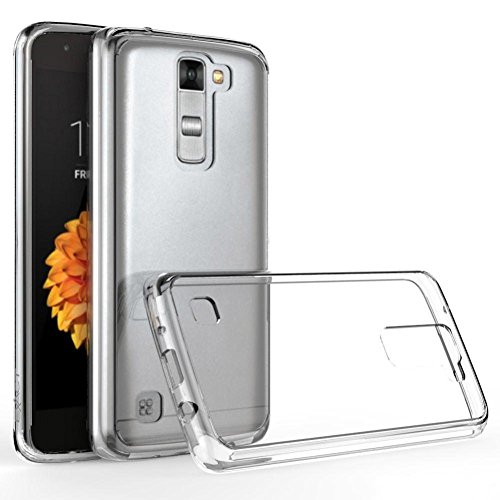 LG K7 Screen Protector,AutumnFall Transparent TPU Slim Case Cover + Free Tempered Glass Screen Protector for LG K7 / LG Tribute 5