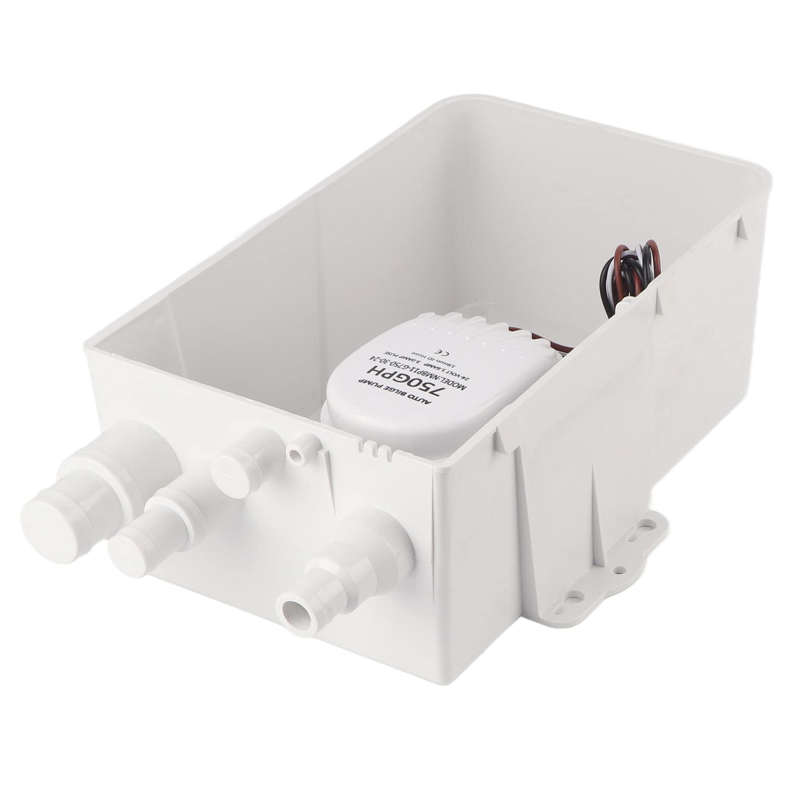 Bomba de Sumidero de Ducha de 750 GPH, Caja de Drenaje de Sentina, Caja de Sumidero Marino, de Drenaje de Agua con Interruptor de Flotador Automático Incorporado, Múltiples (24V)