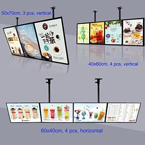 Caja de luz LED delgada de 50 x 40 cm, tablero de menú montado en la pared para restaurantes y cafeterías con retroiluminación AP E Display Sign llamativo cartel publicitario