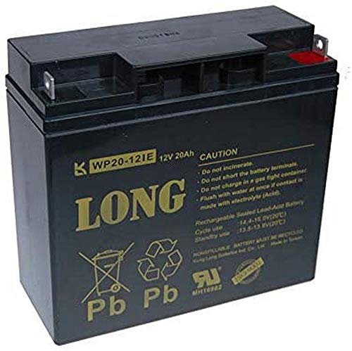 LONG Blei-Säure Akku 12V 20Ah F3 DeepCycle (WP20-12IE) PBLO-12V020-F3AD Schwarz