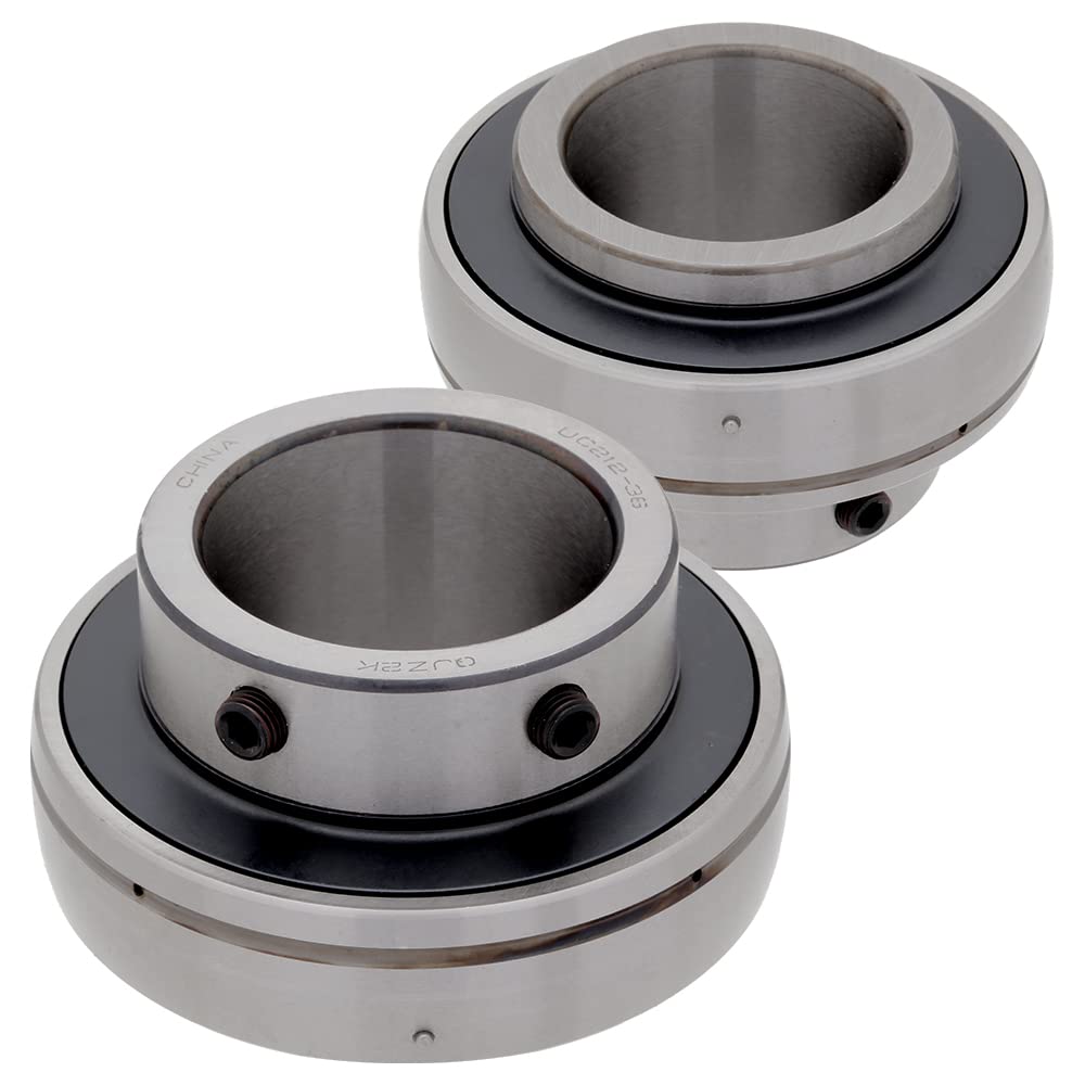 [2-Pack] UC212-36 - Insert Bearing - 2-1/4 in Bore - 4.331 in Outer Diameter - 2.563 in Width- 1.063 in Outer Ring Width - Set Screw Locking - Relubricable