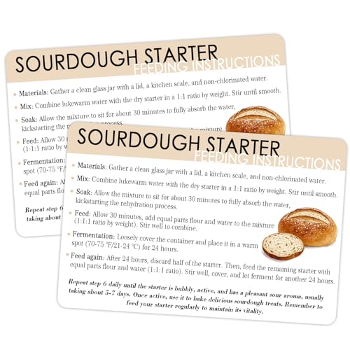 30 Pcs Sourdough Starter Feeding & Care Cards 4x6 inches