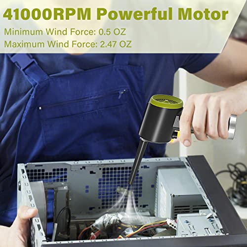 Dorobeen Compressed Air Duster, Cordless Handheld Air Blower, Stepless Speed, 41000Rpm, Portable Rechargeable Built-In Battery, Electric Air Duster For Computer Keyboard Electronics Cleaning #TOP3