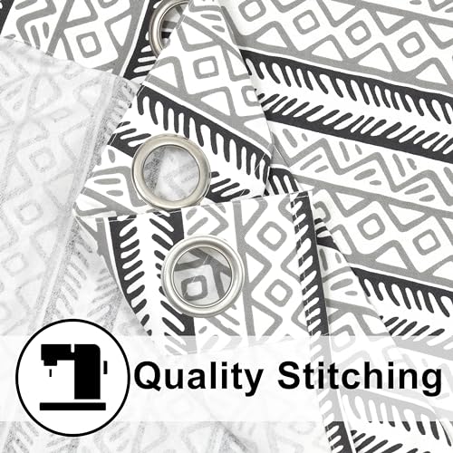 Image of THE LINEN COMPANY Cotton Room Darkening, Light Blocking Curtain 7 feet with Eyelet Rings 2 Pcs Set for Living Room, Dining Hall, Hotel, Farm House (4.5 ft x 7 ft, Bohemia Black)