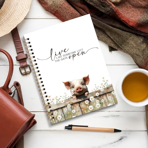 Carnet de notes cochon A5 de motivation pour vaincre la page blanche