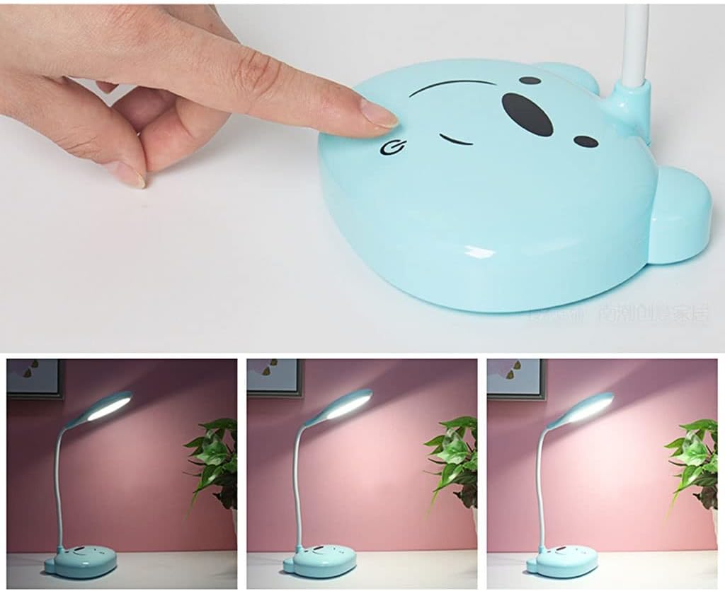 YYDS Desk lamp Abs Eye Protection Desk Lamp 360°Bending Three-Stage Dimming for Dormitory Study (Size: 34 * 12 cm) Desk Light (Color : Pink)