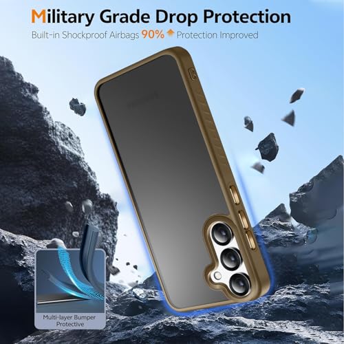 Image of KARWAN️ Shockproof Back Case Cover for Samsung Galaxy S24 | Camera Protection Bump |Shockproof Back Case Cover for Samsung Galaxy S24 - Brown