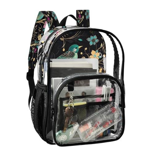 Clear Backpack for School Singing Bird Tree Transparent Bookbag for Girls See Through PVC Boy Backpacks2