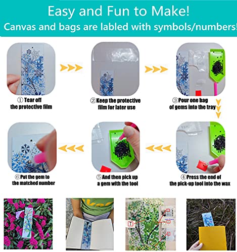 4 Pack 5D Diamond Painting Bookmarks Beautiful Four Seasons Trees Leather Tassel Bookmark With Diamond Painting Kits For Adults And Kids,8.3X2.4 Inch #TOP5