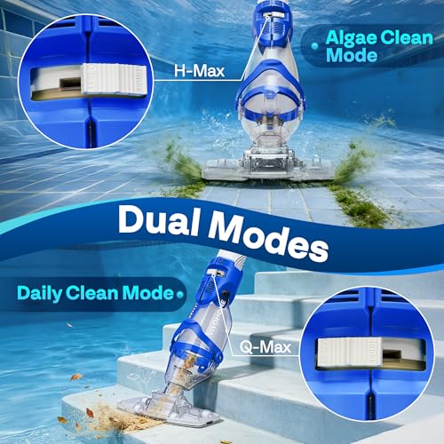 Image of VIVOHOME 19.5GPM Handheld Pool Vacuum 75min Runtime 2.6L Filter | Powerful 40W Motor Suction Cordless Cleaner, Adjustable 8.2FT Pole for Above Ground & In-Ground Pools