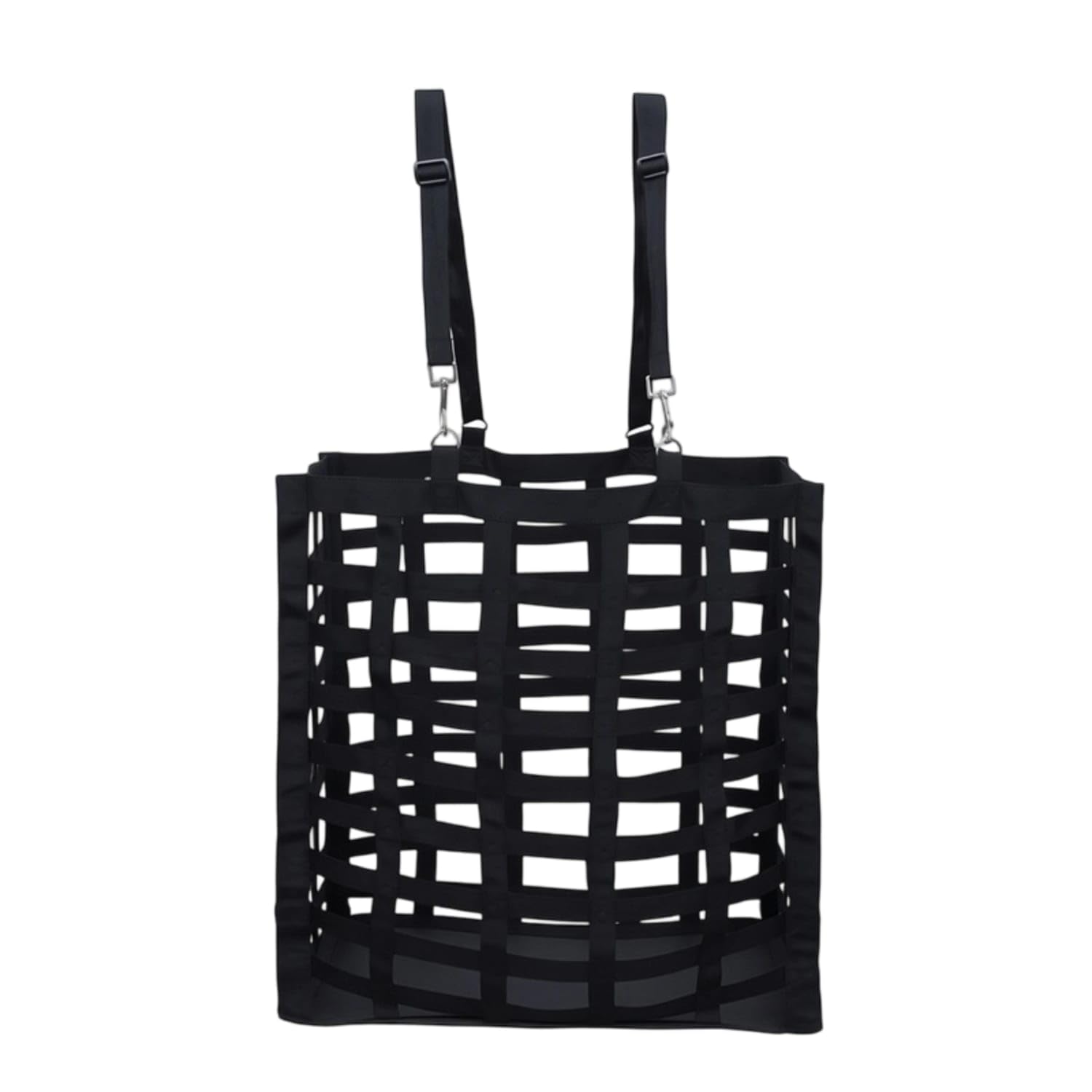 Hanging Hay Bag with Straps Easy to Hang Slow Feed Hay Bag Breathable Long-Lasting for Equestrians, Horses, Barn, Paddock, Stable, Black-image-18
