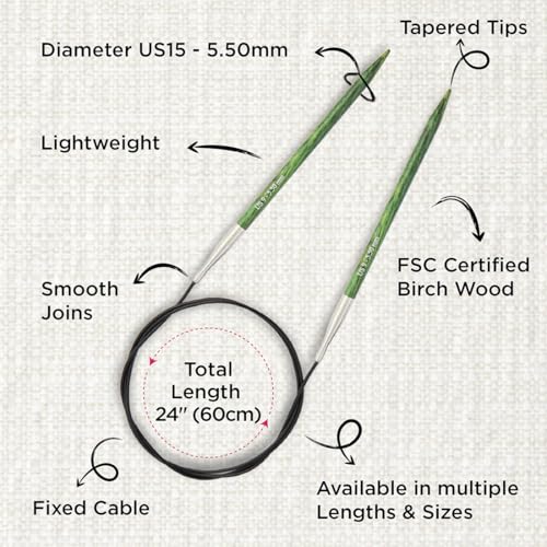 KnitPro Dreamz Fixed Circular Needles 24\" (60cm) | US Size 9 (5.5mm)