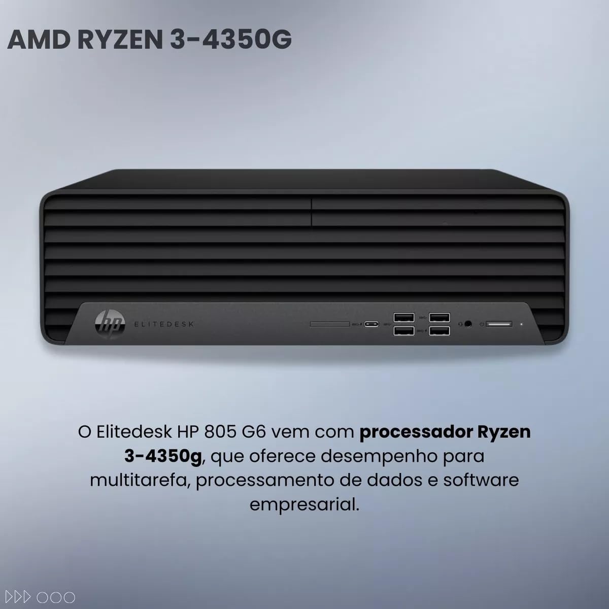 HP EliteDesk 805 G6 SFF AMD Ryzen 3 PRO 4350G 8GB RAM 256GB SSD