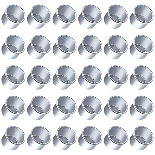 CHAMEEN 30 portavelas de metal pequeño para velas de árbol, 22 mm, para velas de árbol, velas de muñecas, velas de pirámide, velas de mesa, velas de té, portavelas de té, botellas, color plateado