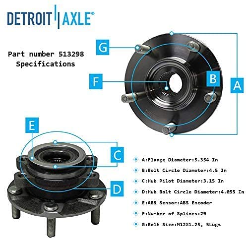 Detroit Axle - Front Wheel Hub And Bearing Replacement For Nissan Sentra Rouge Select - 2Pc Set #TOP2