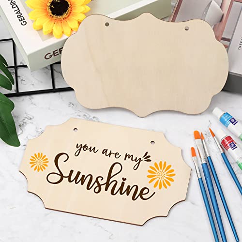 15Pcs Unfinished Hanging Wood Sign, Rectangle Blank Wooden Hanging Wooden Slices For Diy, Wood Plaque Wooden Slices Banners With Ropes For Painting Diy Home Crafts Supplies Pyrography #TOP2