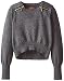 7 For All Mankind Little Girls' Marled Cropped High-Low Hem Sweater