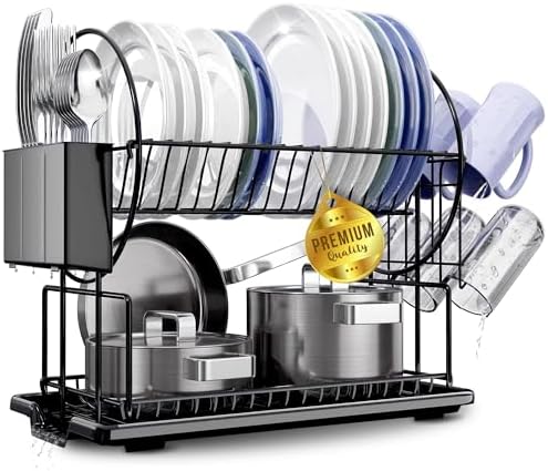 JUPPLIES Escurreplatos de 2 Niveles 42x23,5x36 cm – Escurridor de...