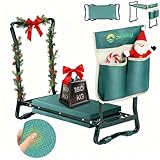 Sekey Höhenverstellbare Kniebank für Gartenarbeit Belastbarkeit 160KG, Gartenhocker Klappbar mit Werkzeugtaschen, Kniehilfe für Gartenarbeiten 60 * 50 * 28 cm, Grün (Standard)