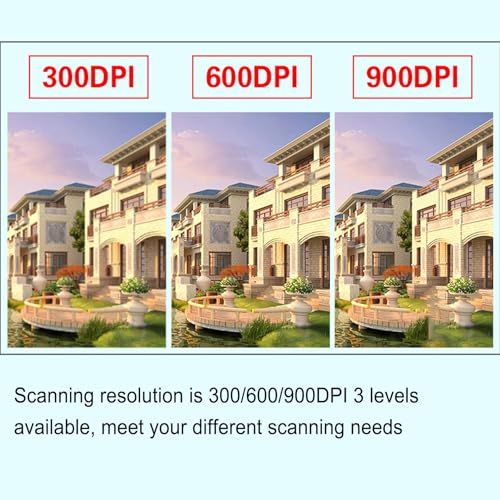 Marhynchus Escáner Portátil Escáner de Documentos Portátil con Modos de Resolución de 300 PPP, 600 PPP, 900, Conexión USB para Uso Comercial en el Hogar y la Oficina (Rojo) - imagen 7