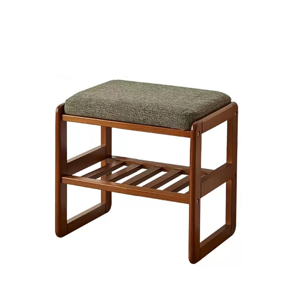 Aioneer Footstool For Front Door Entrance Wooden Shoe-Changing Stool Simple Soft Bag Cushion Can Sit Type Shoe-Changing Stool Home Shoe Cabinet Sitting Stool Outdoor Bench Shoe B-B-Small