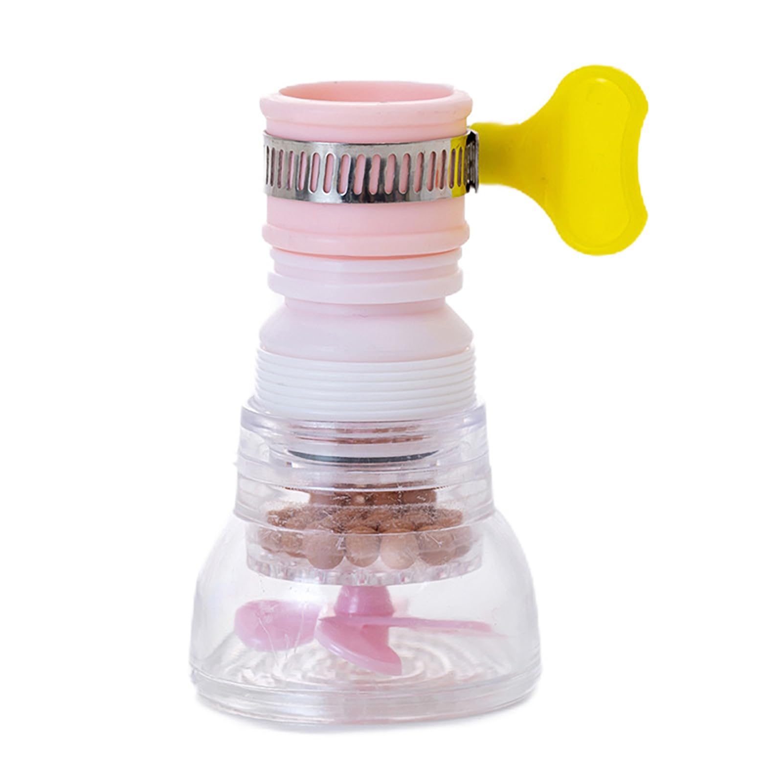 Faucet Filter 360 Degree Rotation Removable Splash-Proof Sturdy Sink Water Tap Nozzle Filter Kitchen Supplies Pink A